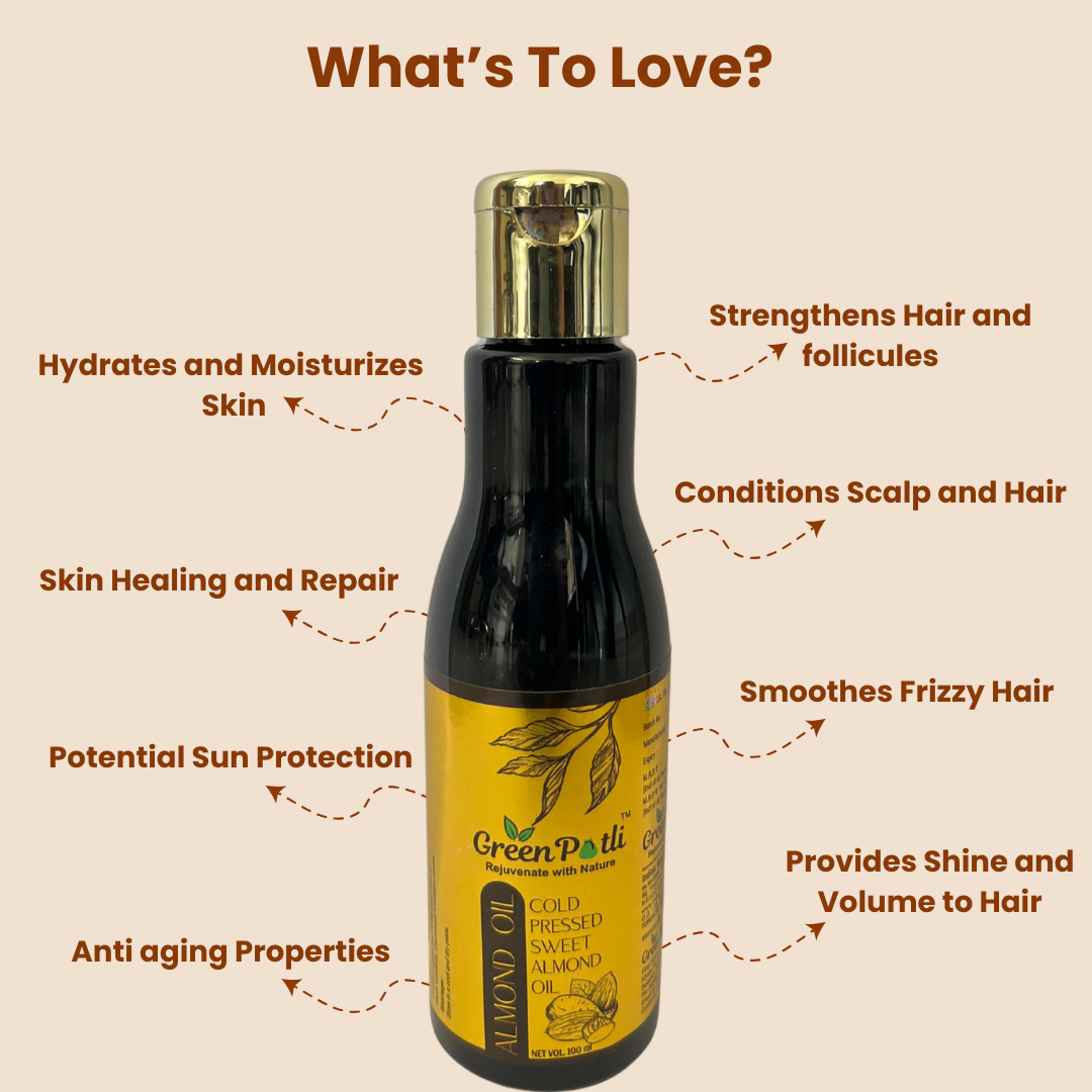 GREEN POTLI Pure Cold Pressed Sweet Almond Oil