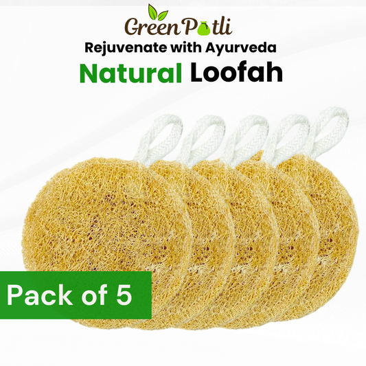 Natural Loofah (Pack of 5) | 100% Plant based | Eco-friendly | Circular shape