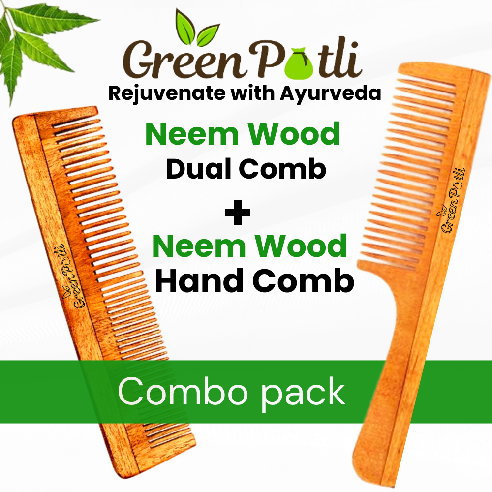 Neem Wood Dual + Wide Tooth Comb